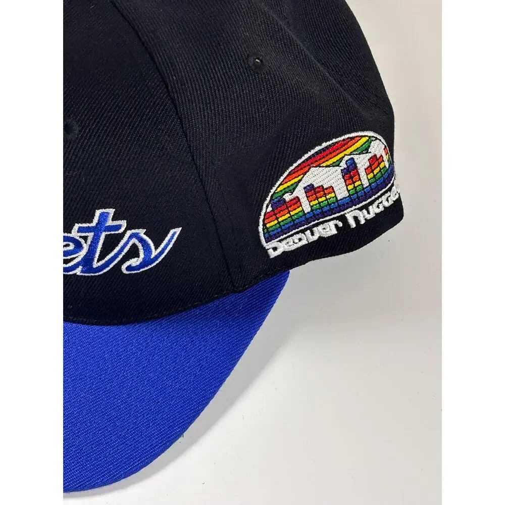 Mitchell Ness Denver Nuggets Black Hardwood Classics Script 2.0 Snapback Hat New